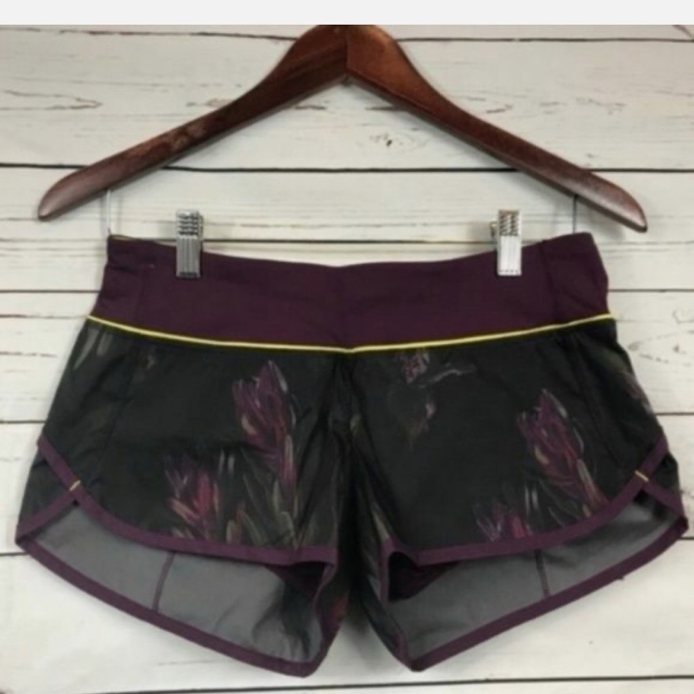lululemon athletica Women's Black and Purple Athletic Shorts - Picture 2 of 6